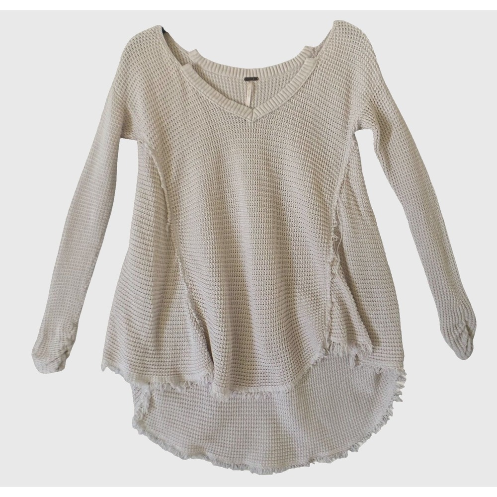 Free People Knit Top Size S/P Moonshine Cold Shoulder Long Sleeve Boho